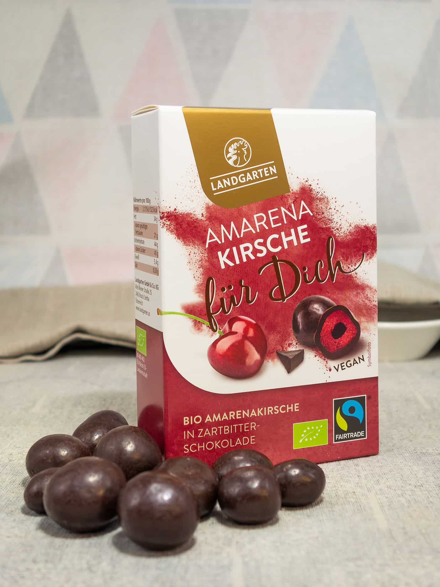 Landgarten cerises amarena enrobées de chocolat noir bio Fairtrade 50 g à  petit prix