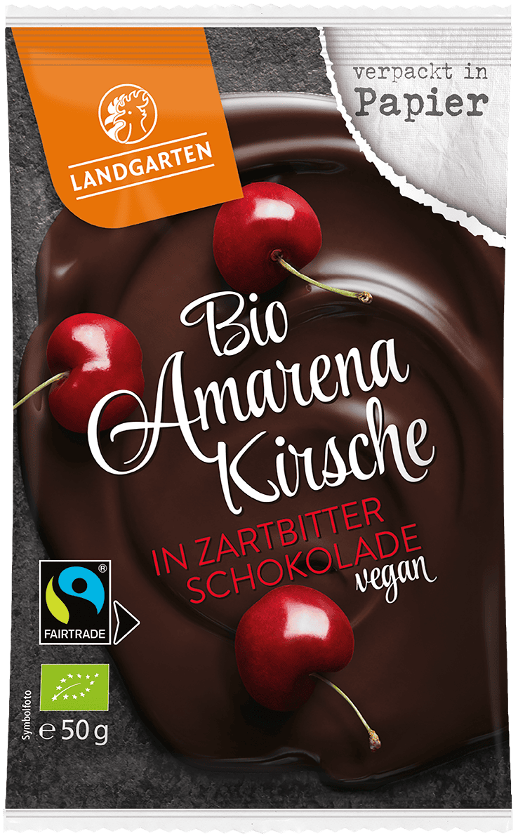 Bio Amarena Kirsche in Zartbitter-Schokolade