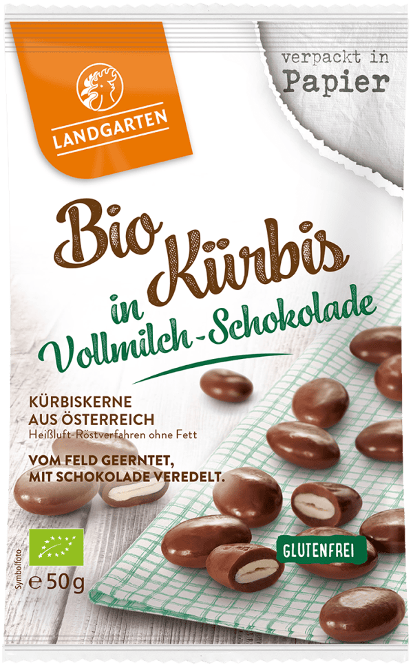 Bio Kürbis in Vollmilch-Schokolade