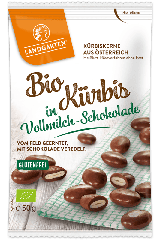 Bio Kürbis in Vollmilch-Schokolade